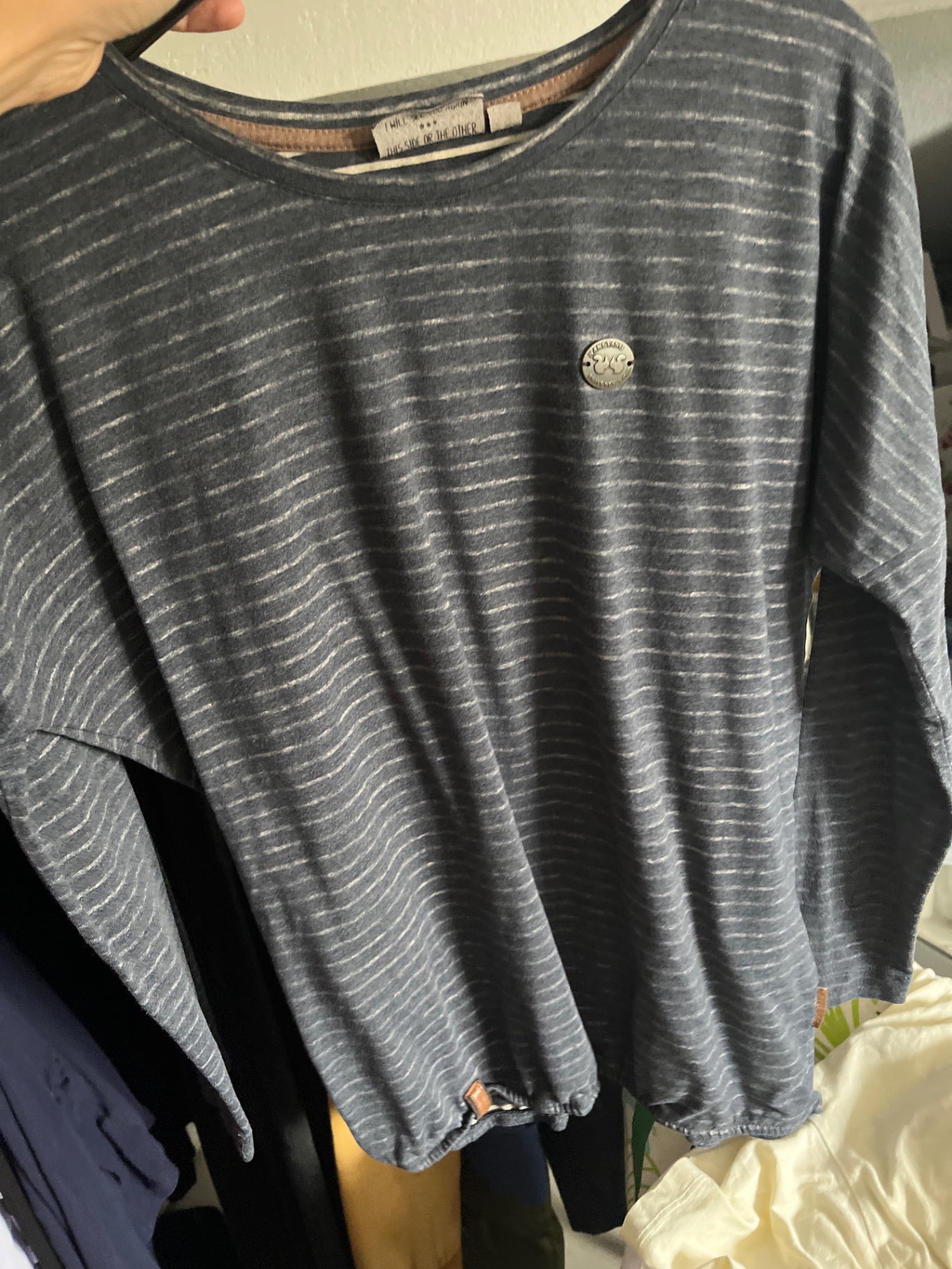 Naketano Langarmshirt Grau blau Gr.: S