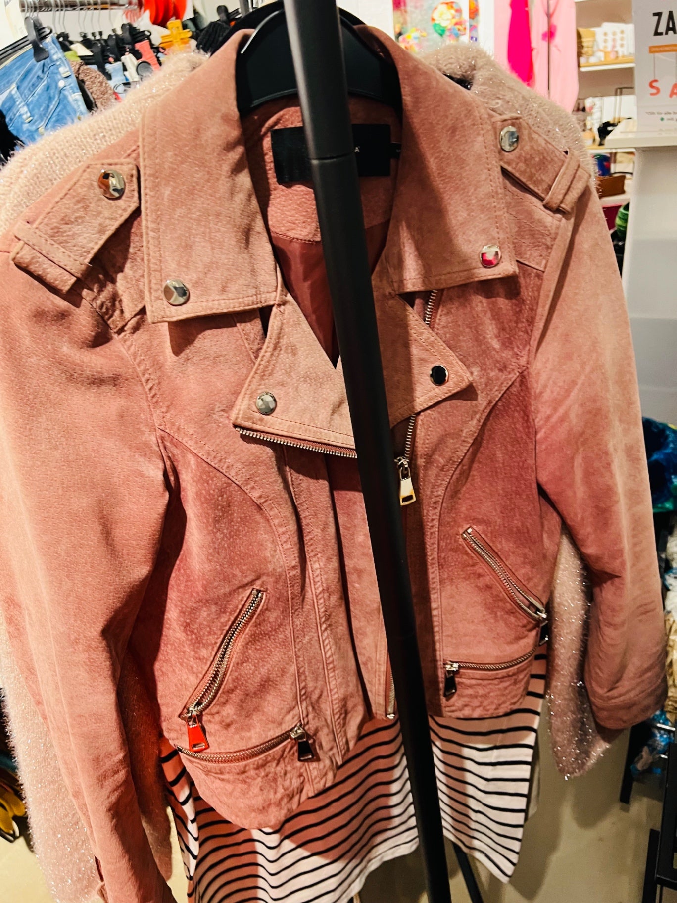VERO MODA Lederjacke Rosa Gr.: M