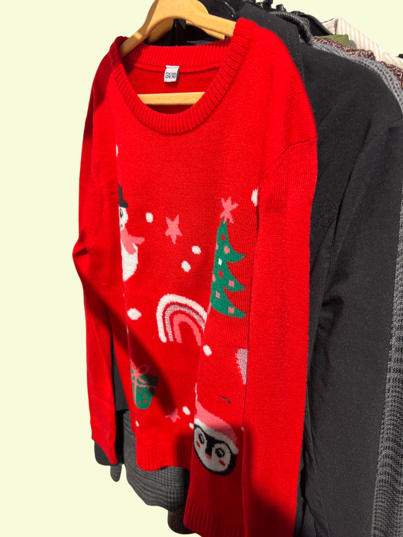 Weihnachtspullover Rot Gr.: 134