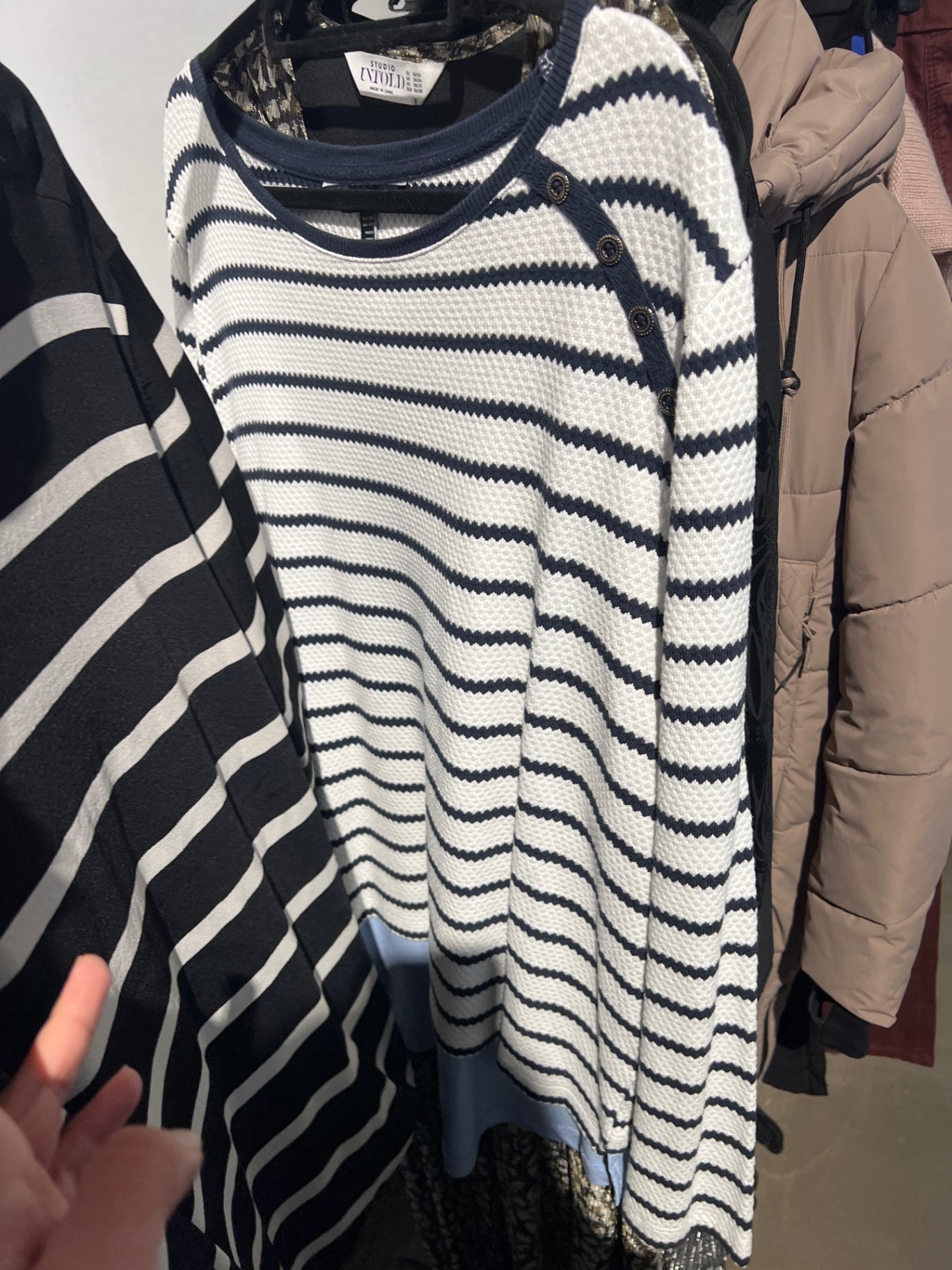 Ulla Popken Pullover Weiß Dunkelblau Gr.: 52