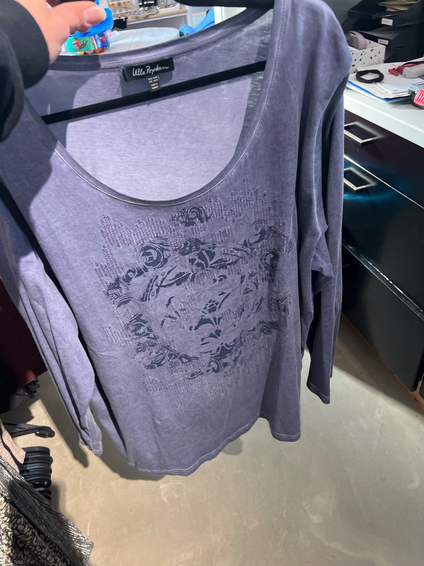 Ulla Popken Langarm Shirt Blau Gr.: 52