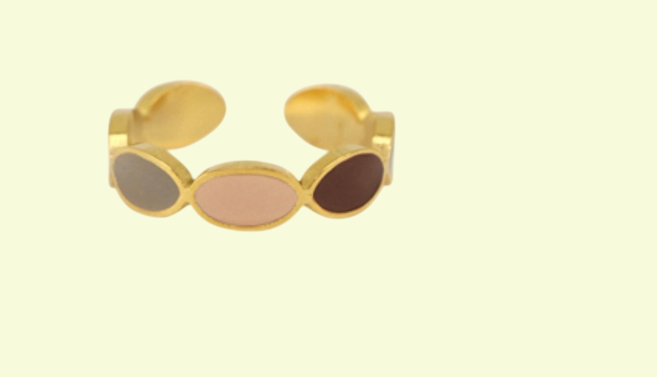 Ring Oval Gold Braun