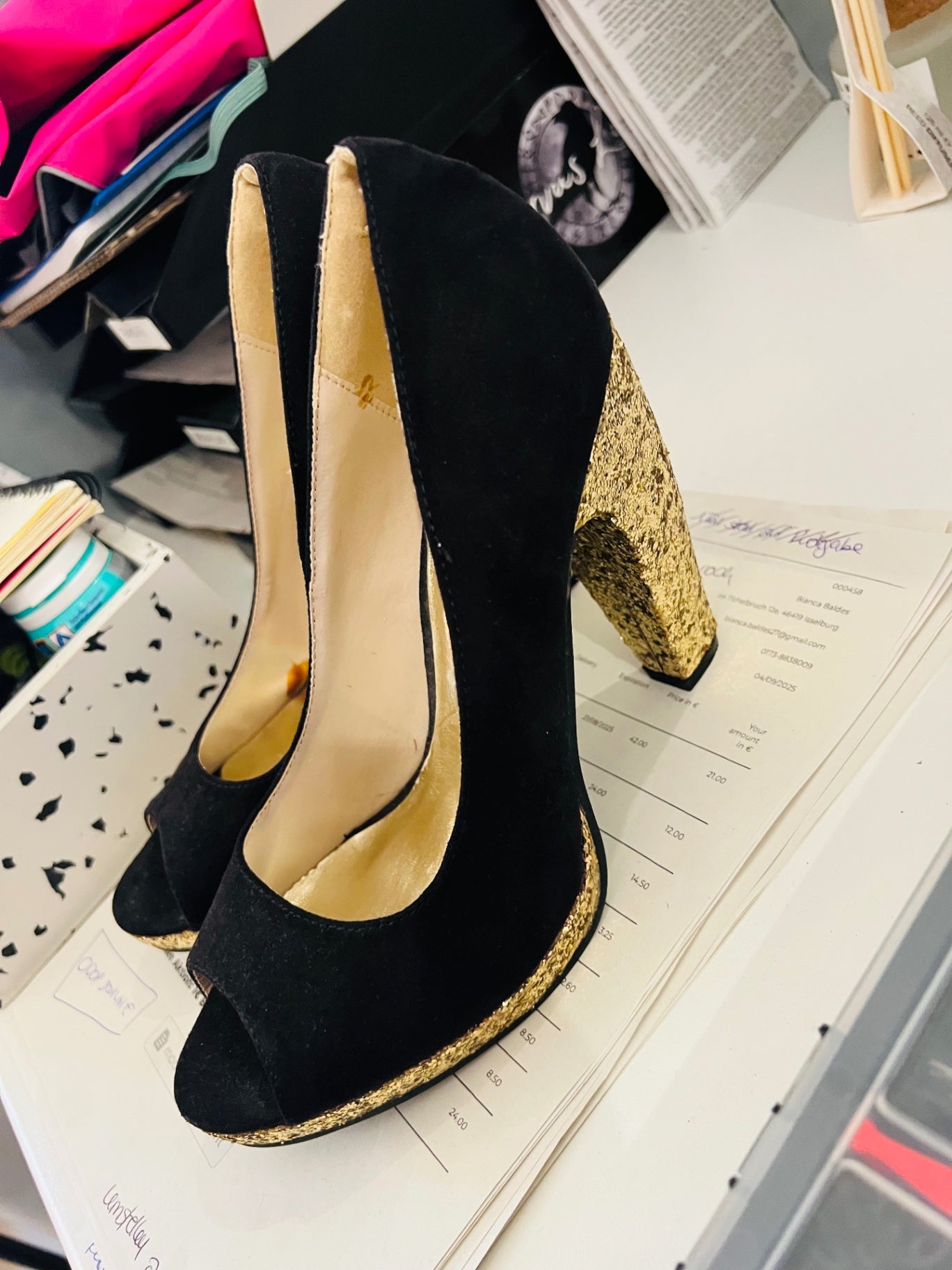 Glöckler Pumps Schwarz Gold Gr.: 39
