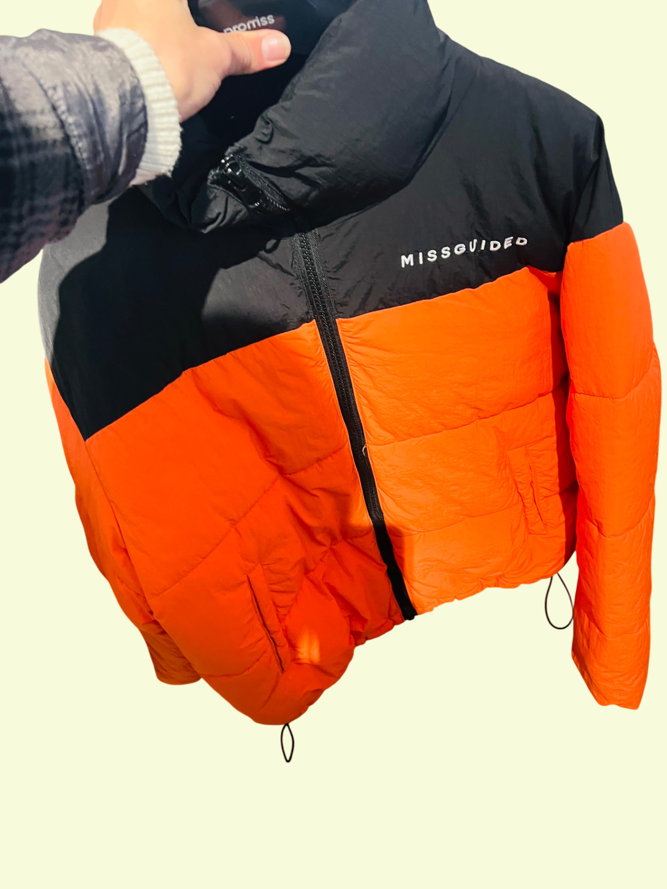 MISSGUIDED Jacke Orange Schwarz Gr.: L