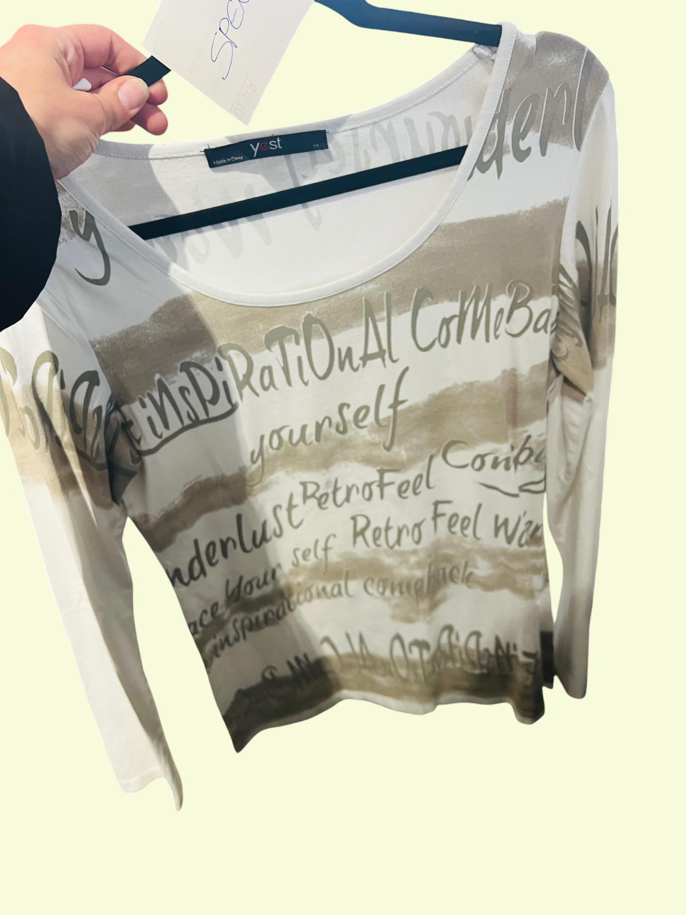 Yest Langarmshirt Weiß, Beigetöne Gr.: M