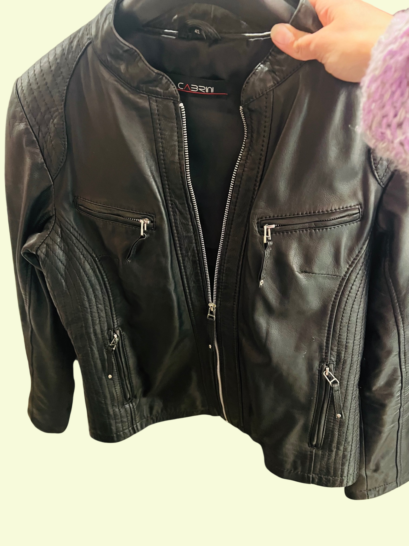 CABRINI Lederjacke Schwarz Gr.: 42
