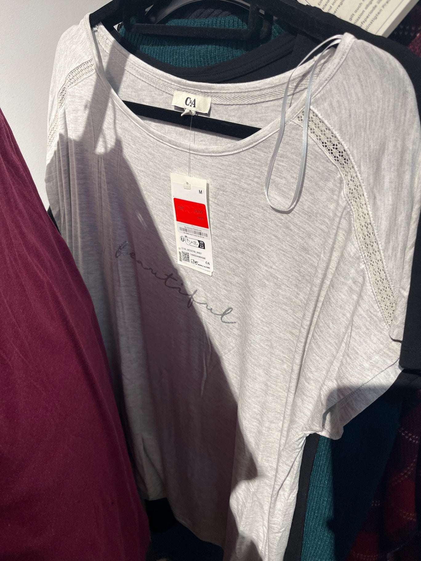 C&A T-Shirt neu Grau Gr.: M