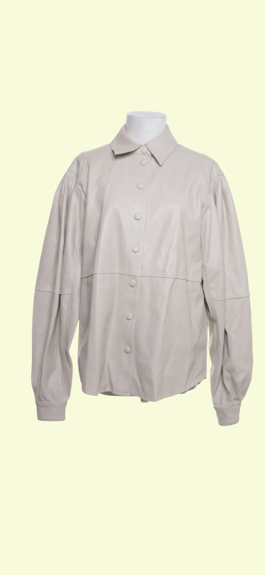 TOPSHOP Kunstleder Hemd Creme Gr.: S