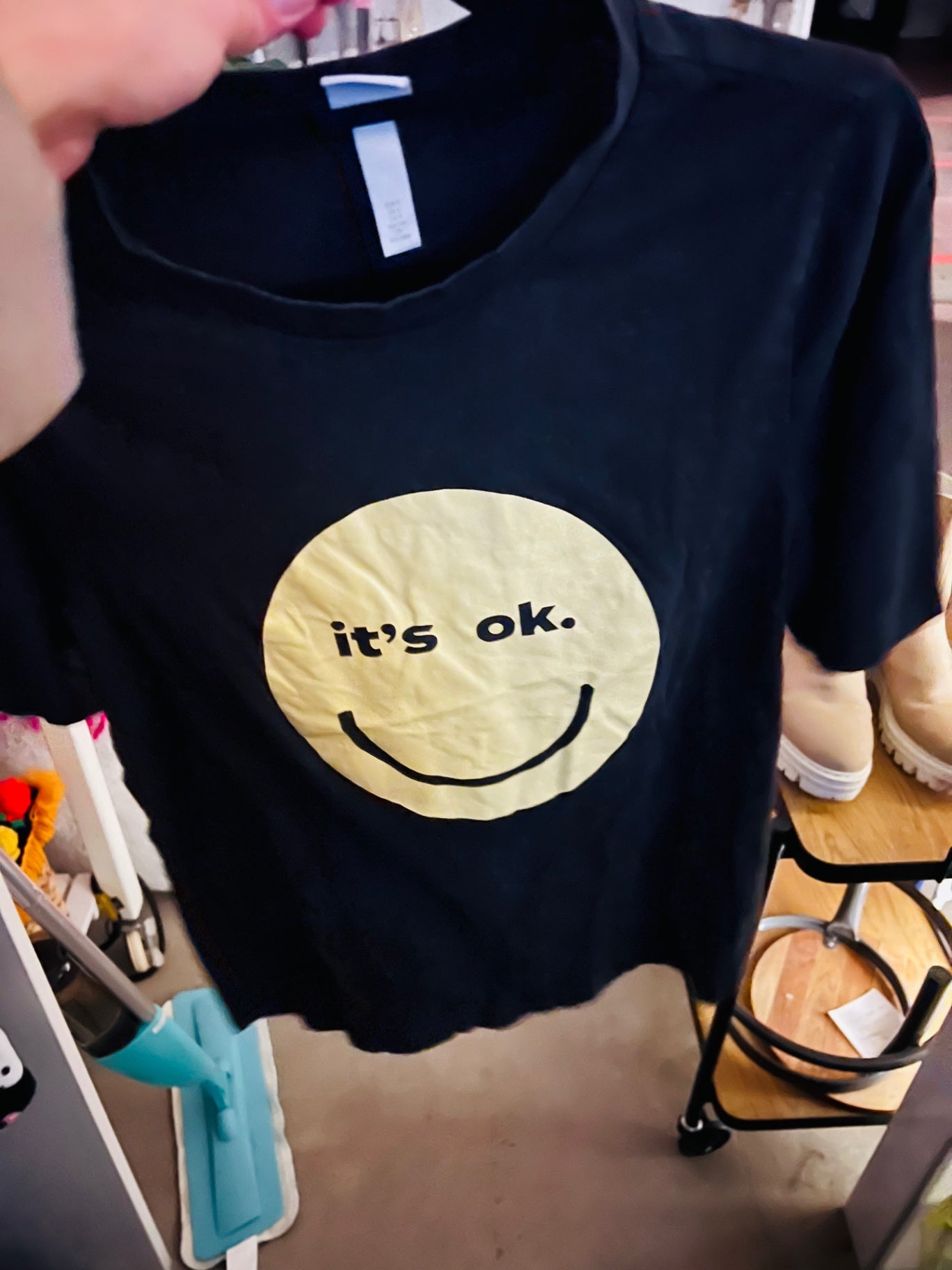 H&M T-Shirt Schwarz Smiley Gr.: S
