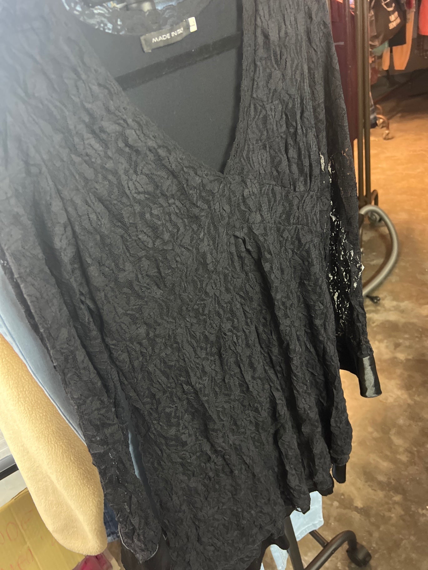Made in Italy Spitzenkleid Schwarz Gr.: M