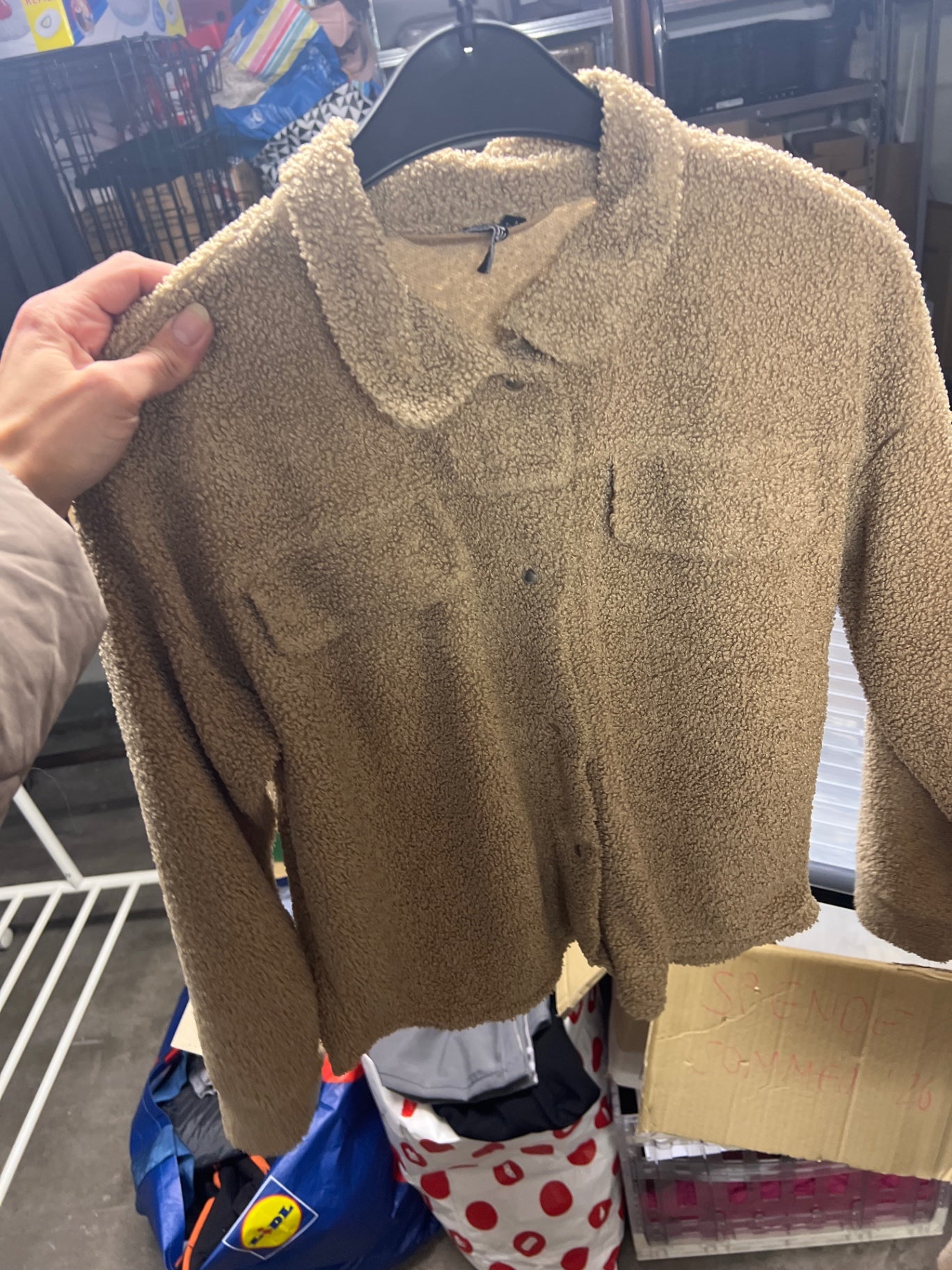 Pieces Teddy Hemd Beige/Cremefarben Gr.: S