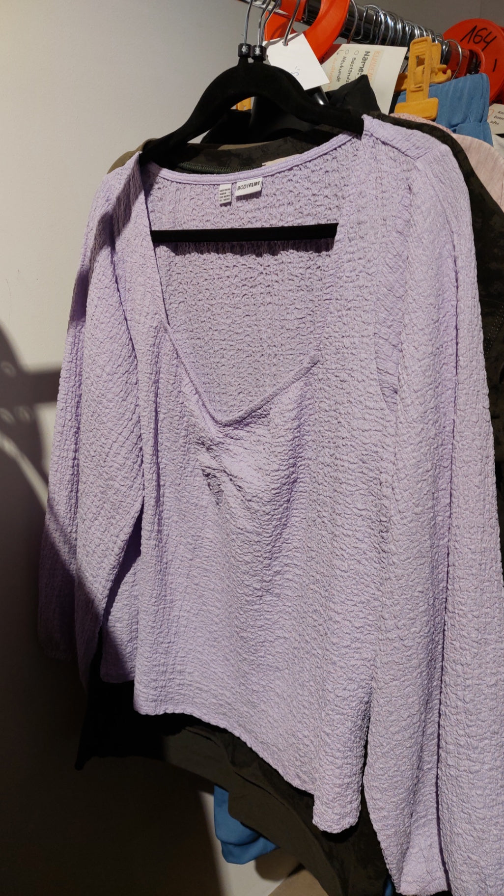 BODYFLIRT Langarmshirt Lila Gr.: 46