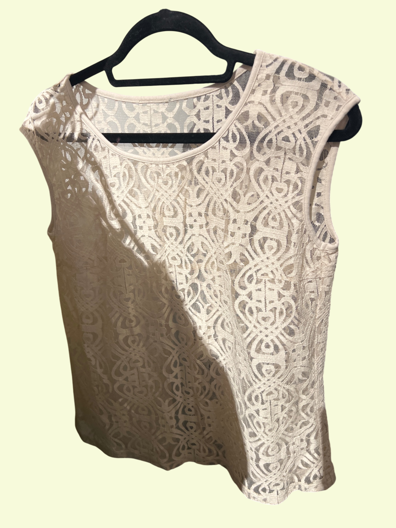 Spitzentop Creme Gr.: M