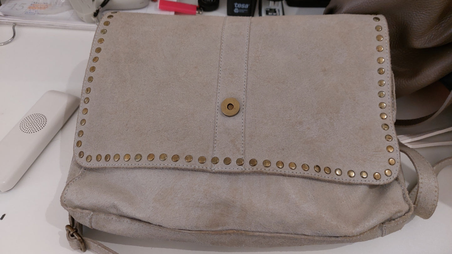 Handtasche Beige Wildleder