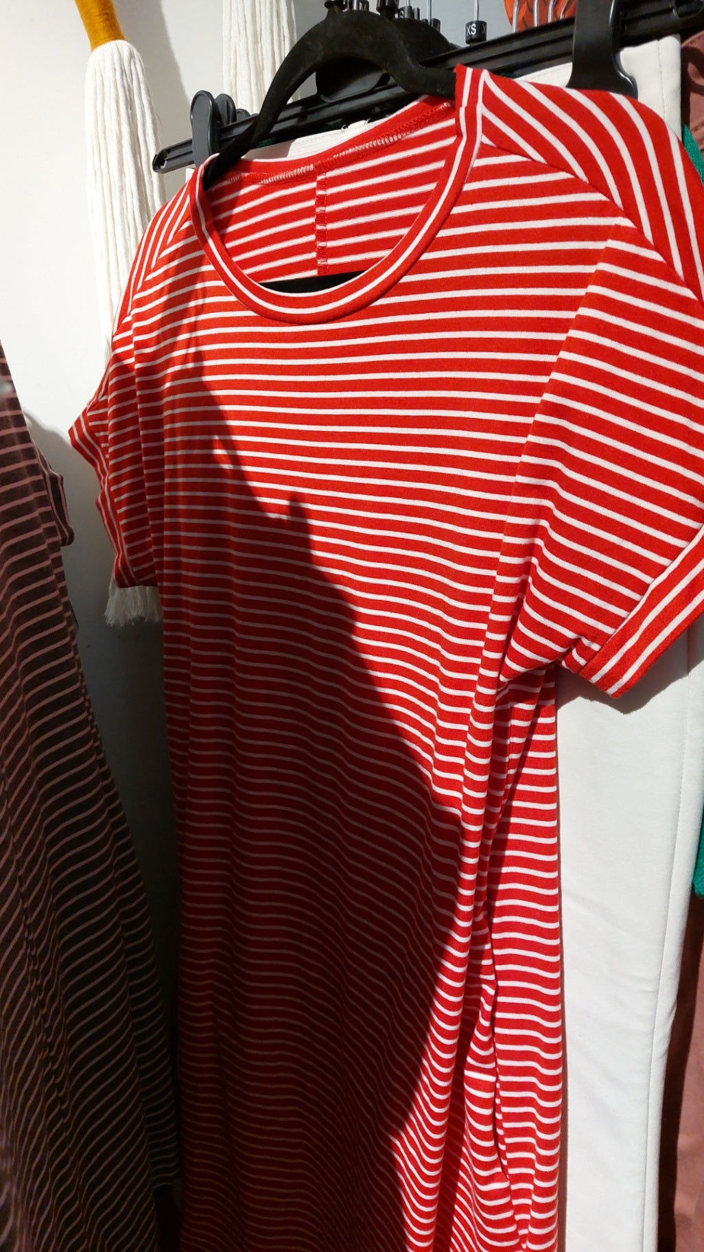 Shein Kleid Rot/Weiß Gr.: S