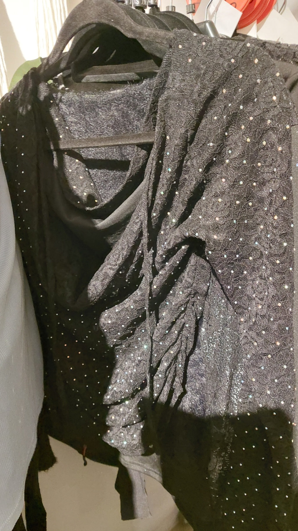 Oberteil Schwarz mit Glitzer Gr.: XS