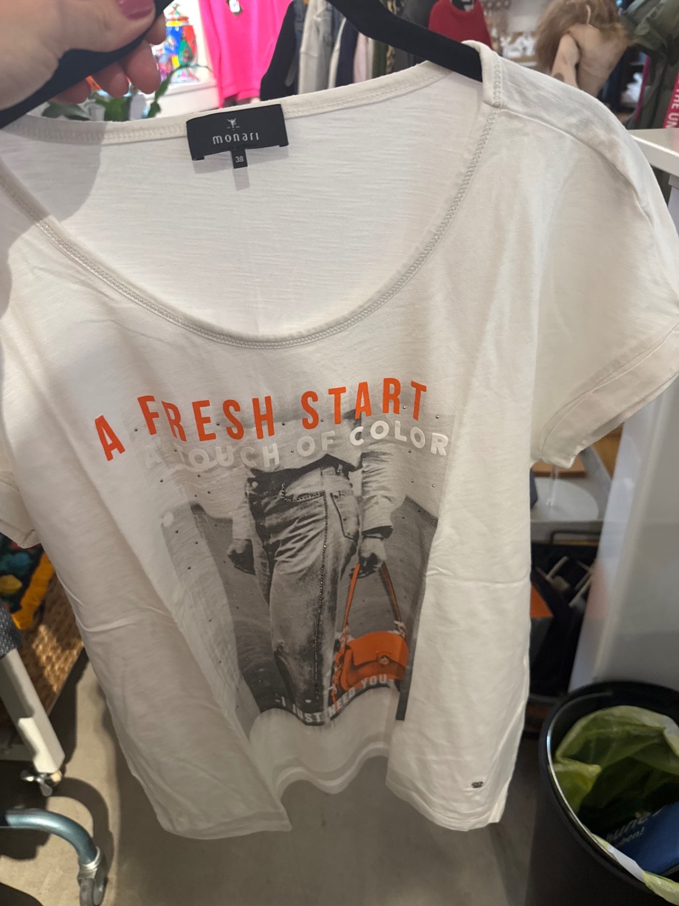 Monari T-Shirt Weiß orange Gr.: M