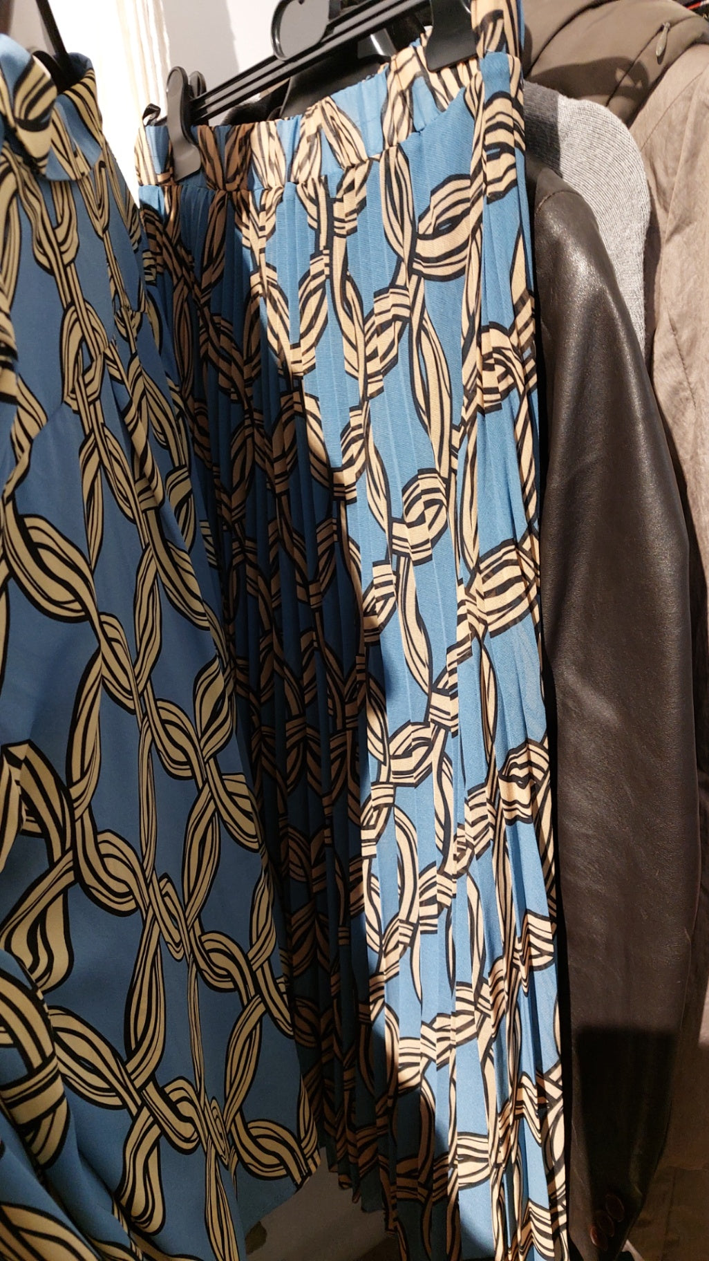 Steffen Schraut Plisseerock Blau/Beige Gr.: S
