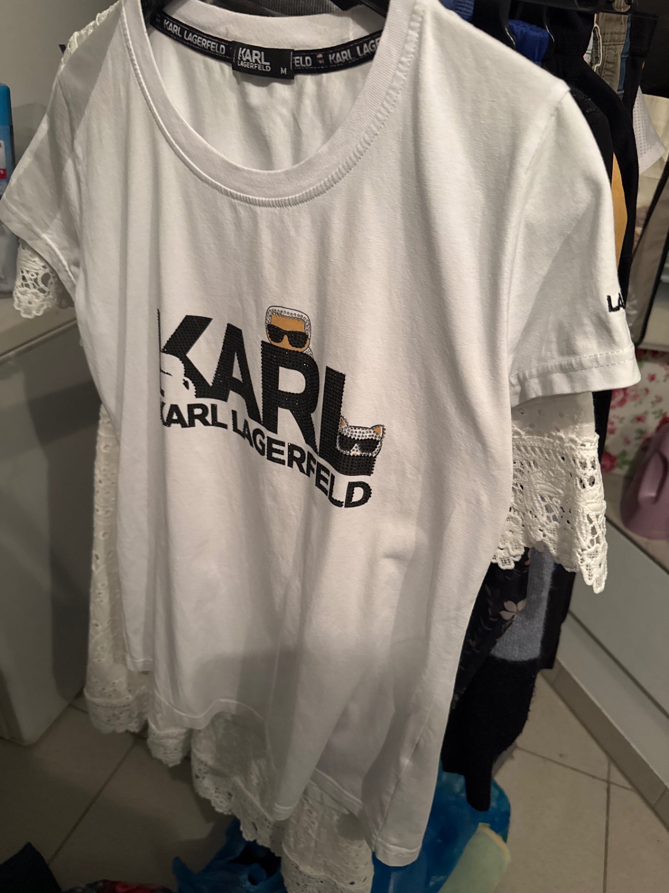 Karl Lagerfeld T-Shirt Weiß Gr.: M