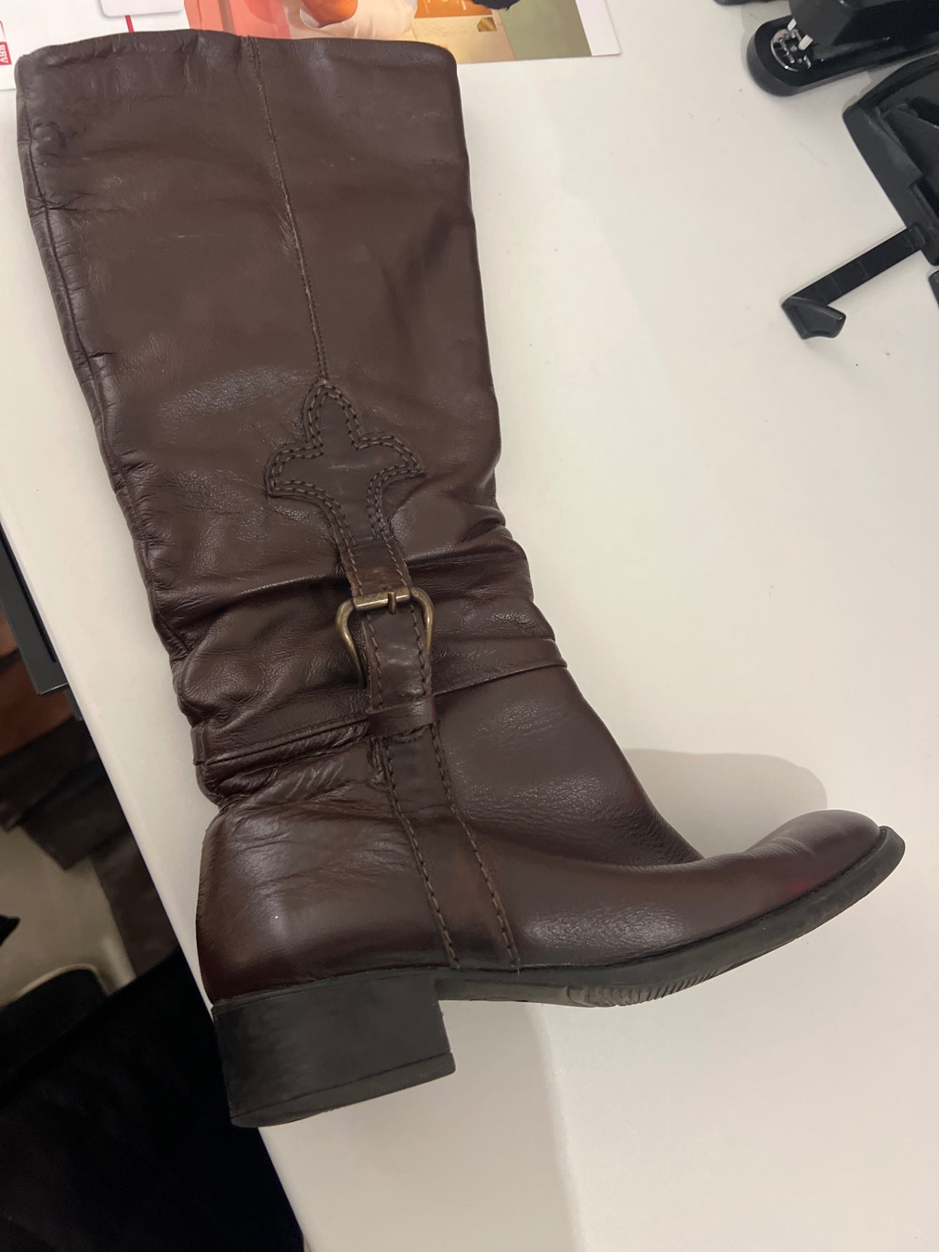 Leder Stiefel Braun Gr.: 37/38