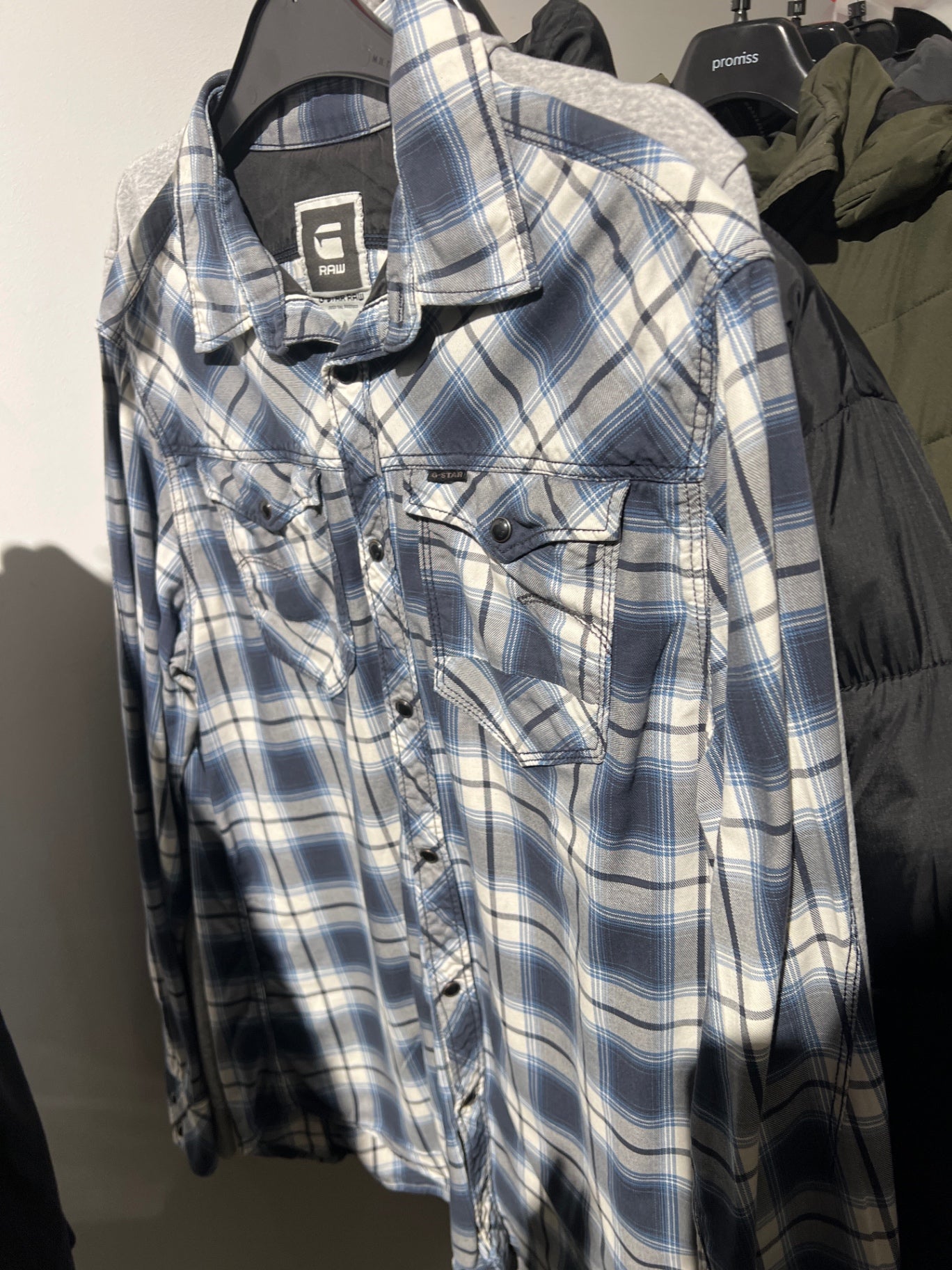 G-Star RAW Hemd Blau, Weiß, Grau Gr.: S