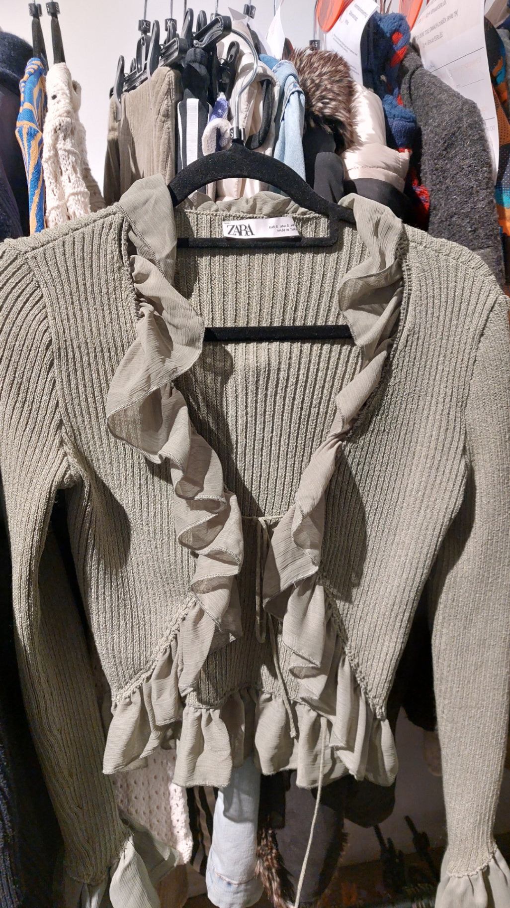 ZARA Bluse Khaki Gr.: S