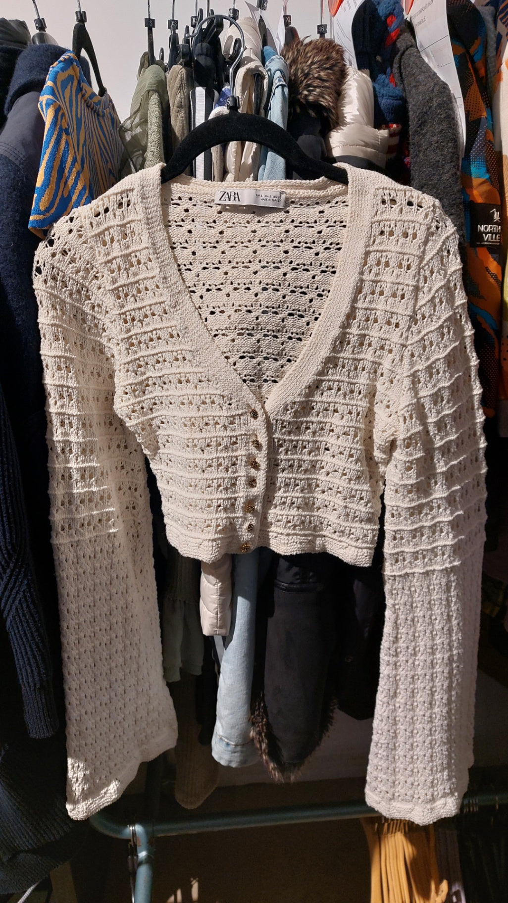 ZARA Strickjacke Creme Gr.: S