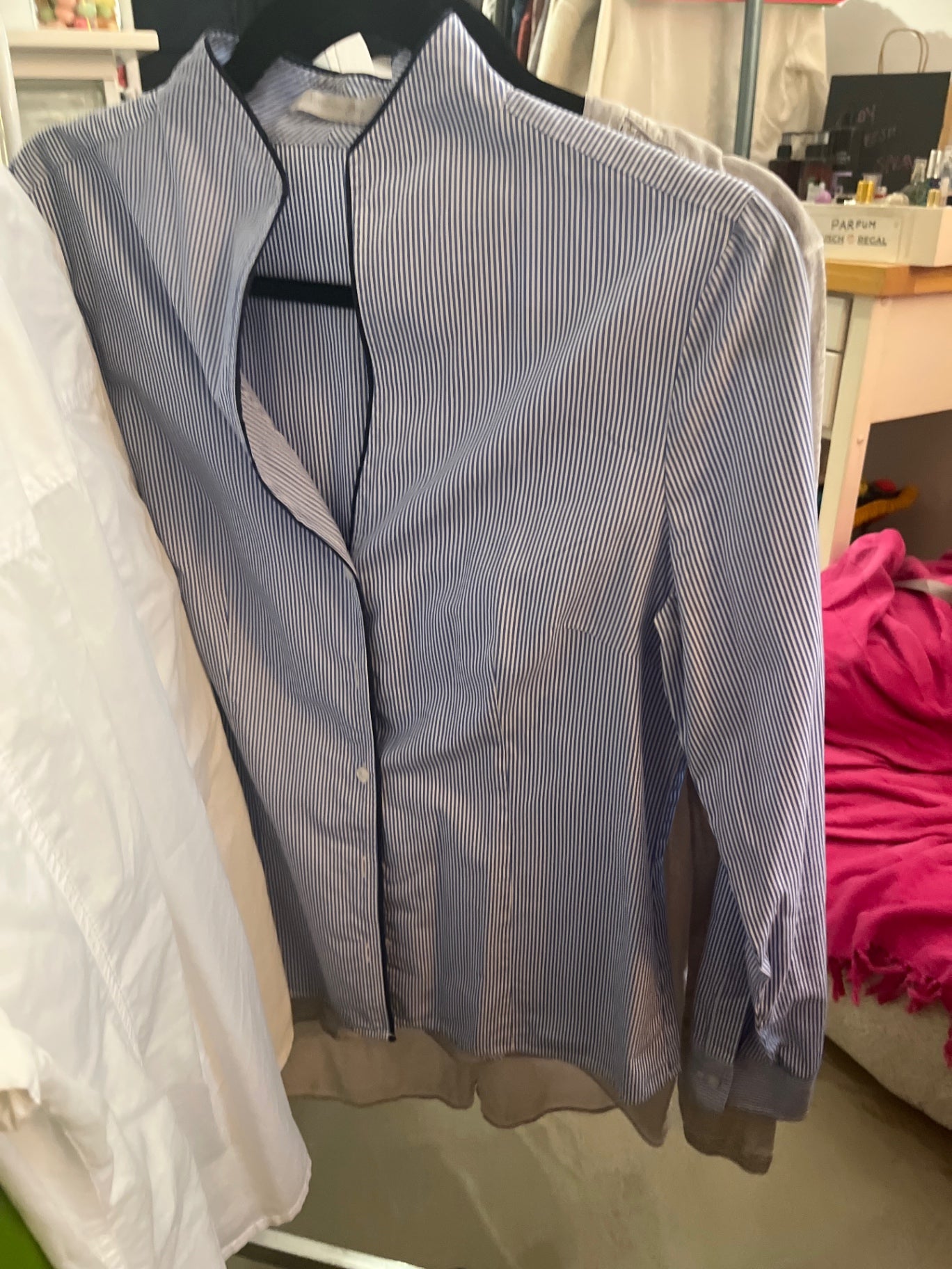 Christian Berg Hemd Blau Streifen M