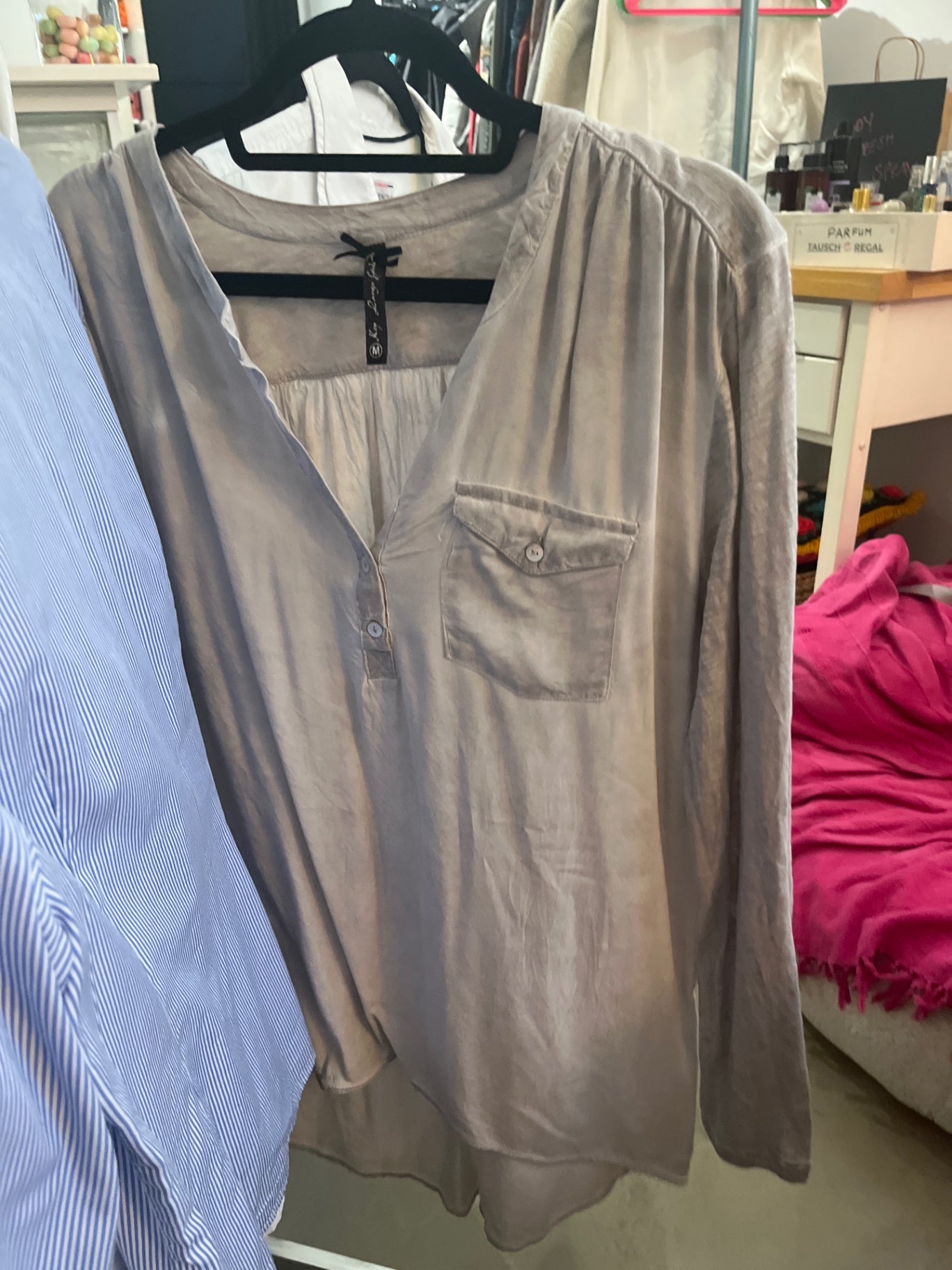 KEY LARGO Langarmshirt Hellgrau M