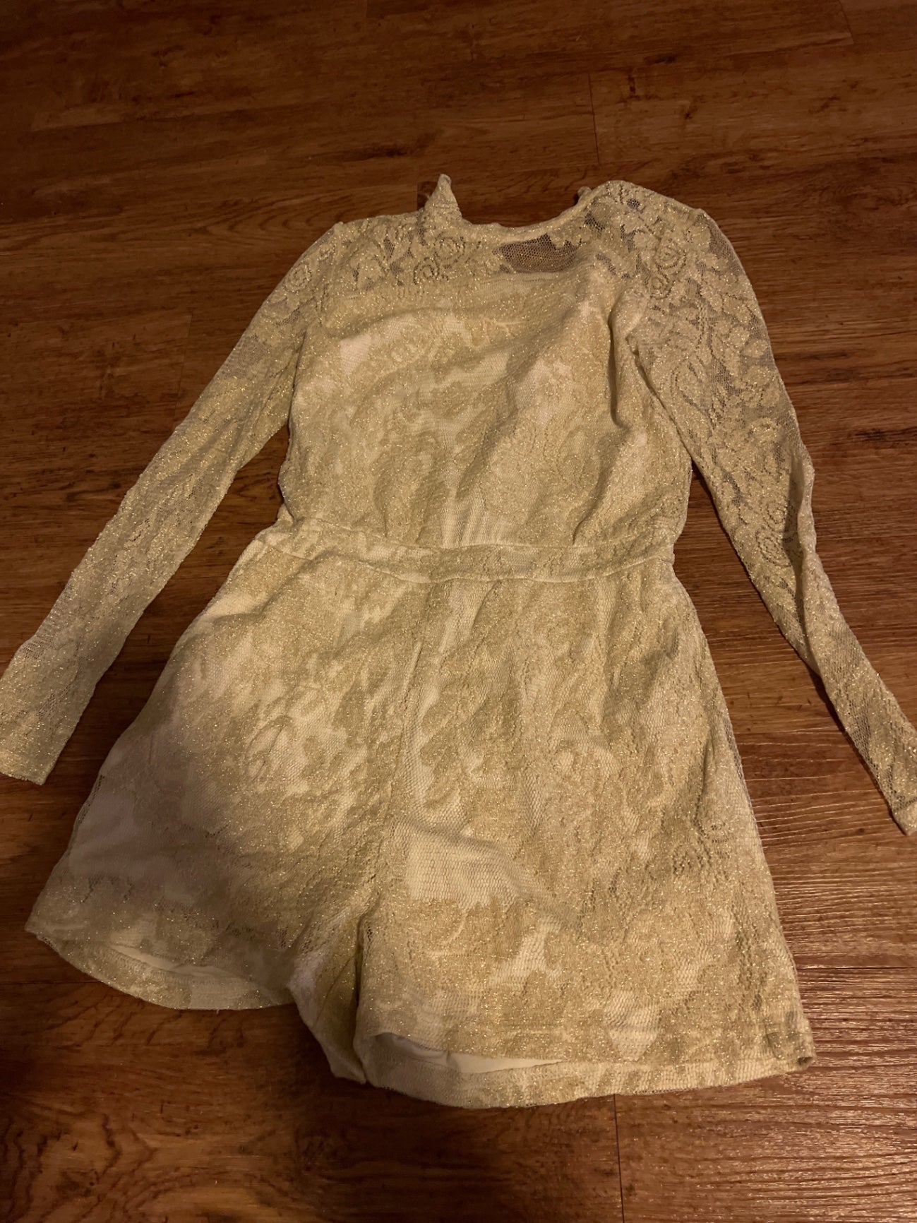 VeroModa Glitzer Jumpsuit Elfenbein Gr.: S