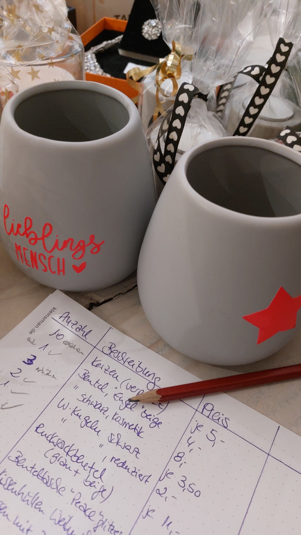 Kleine Glückswerkstatt Vase Grau
