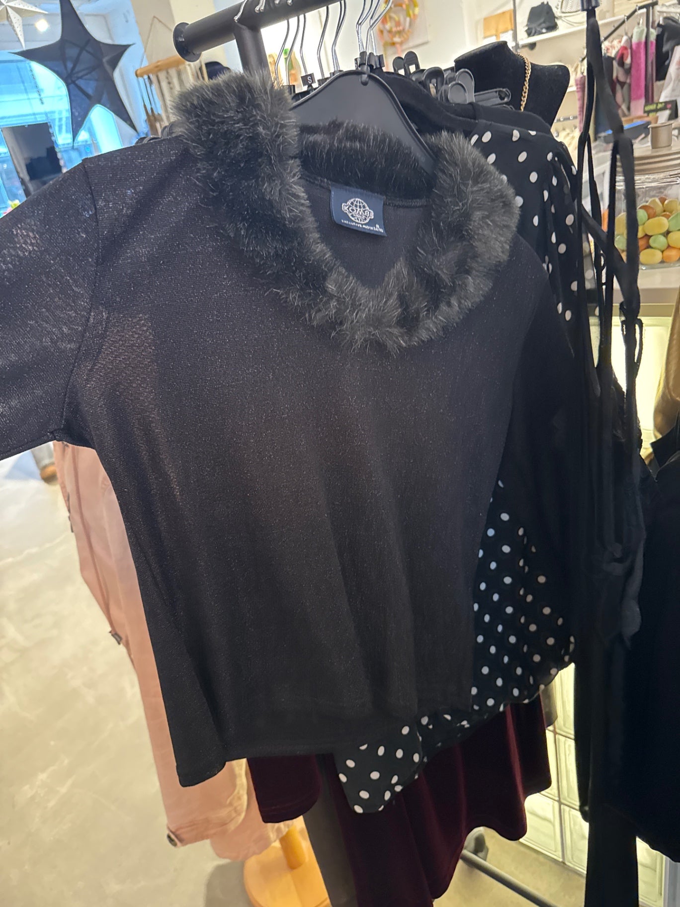 KOMBI MODE Shirt Schwarz Fell Gr.: S