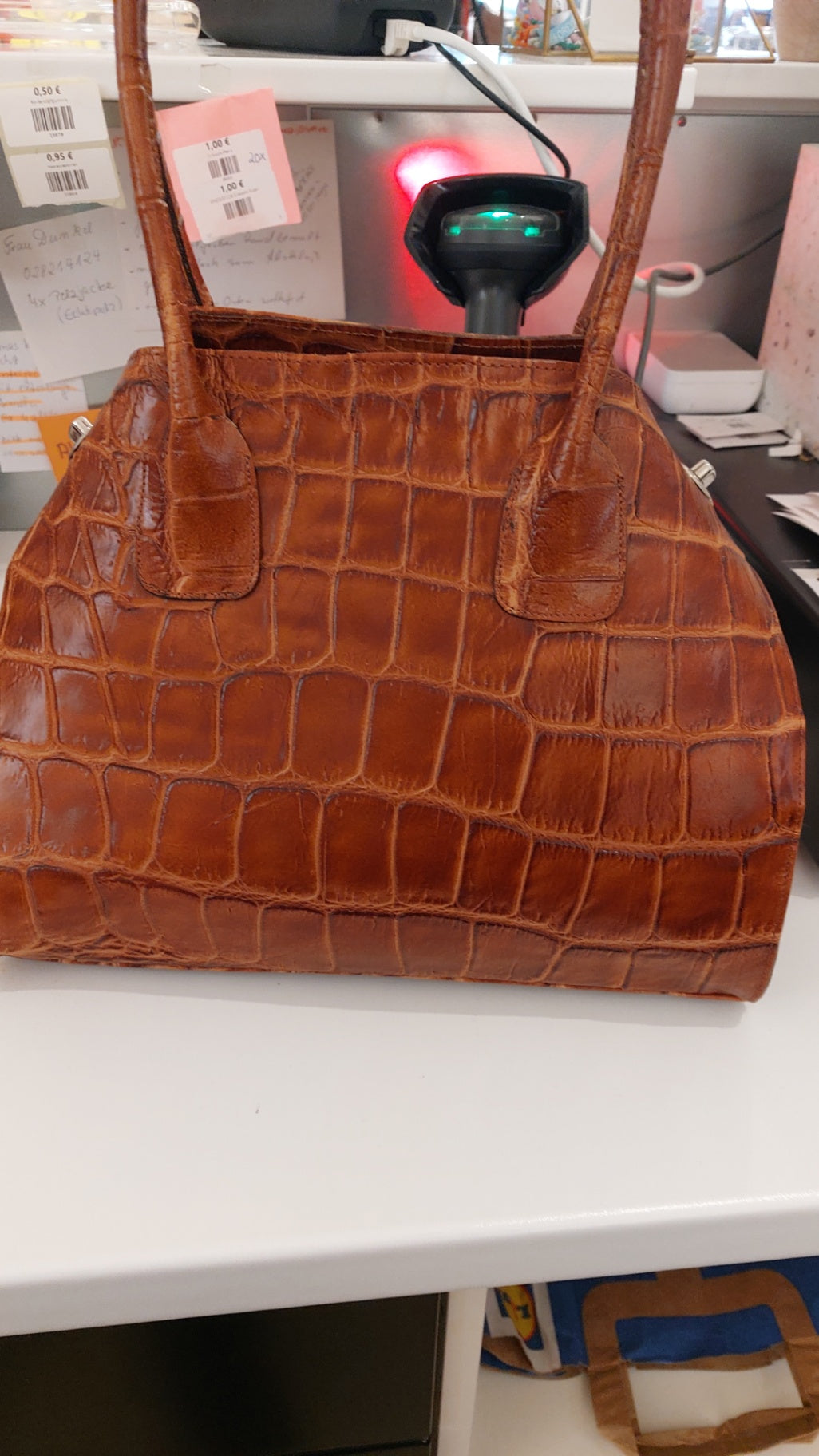 True Vintage Tasche Braun Krokodillederoptik