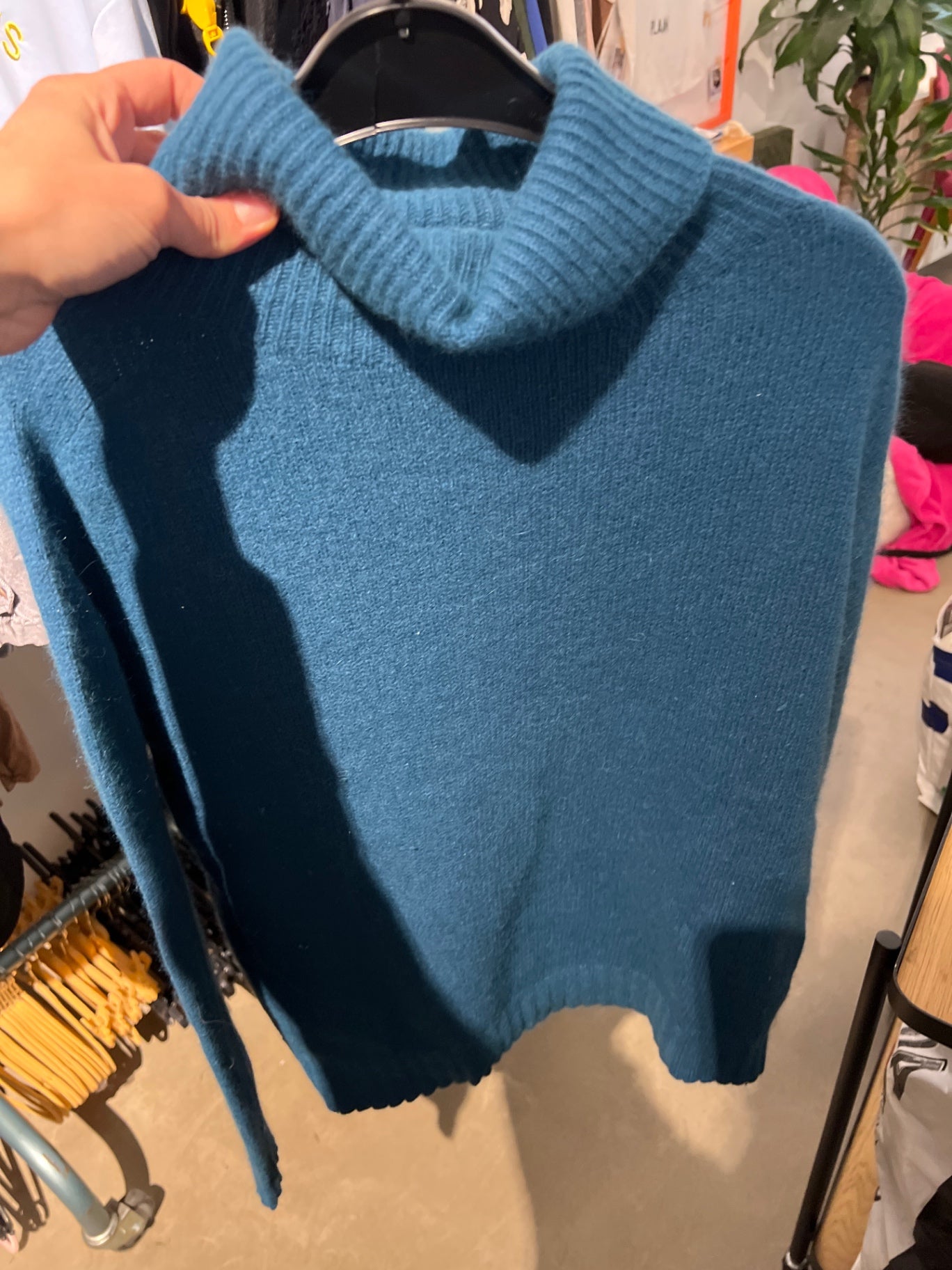 Angora Wolle Pullover Blau Gr.: XL