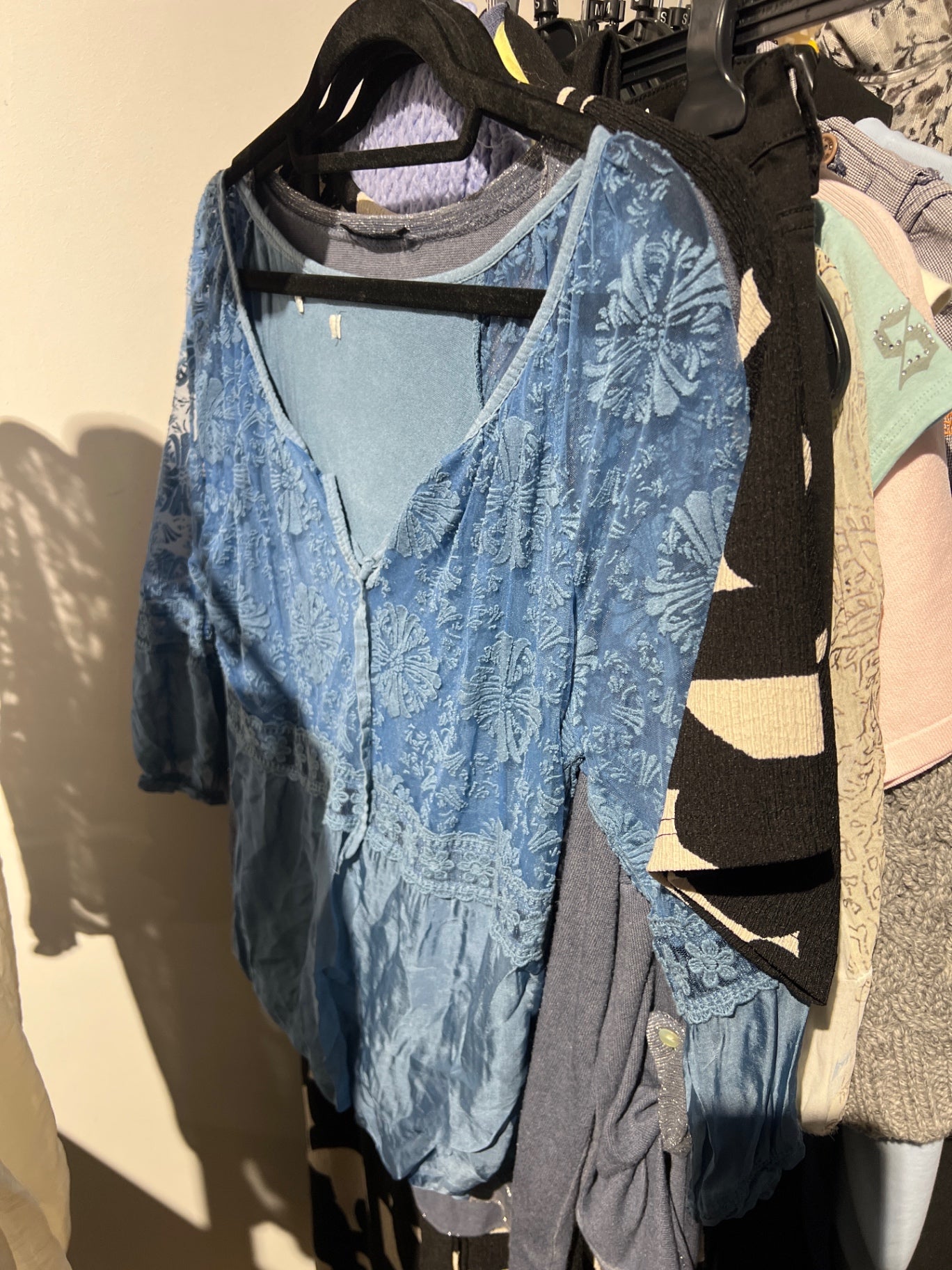 Seide / Viscose Bluse Blau Gr.: M