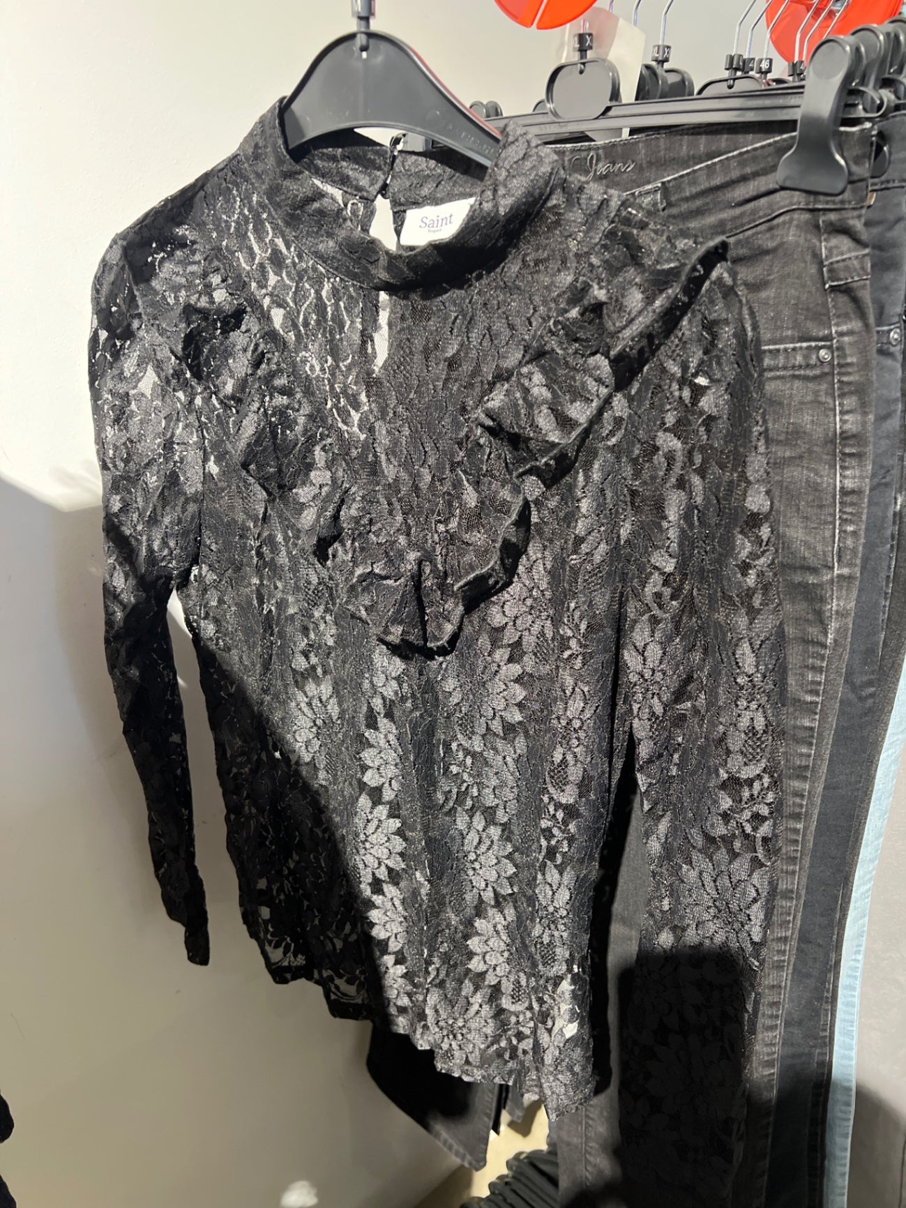 Saint Tropez Bluse Schwarz Gr.: M
