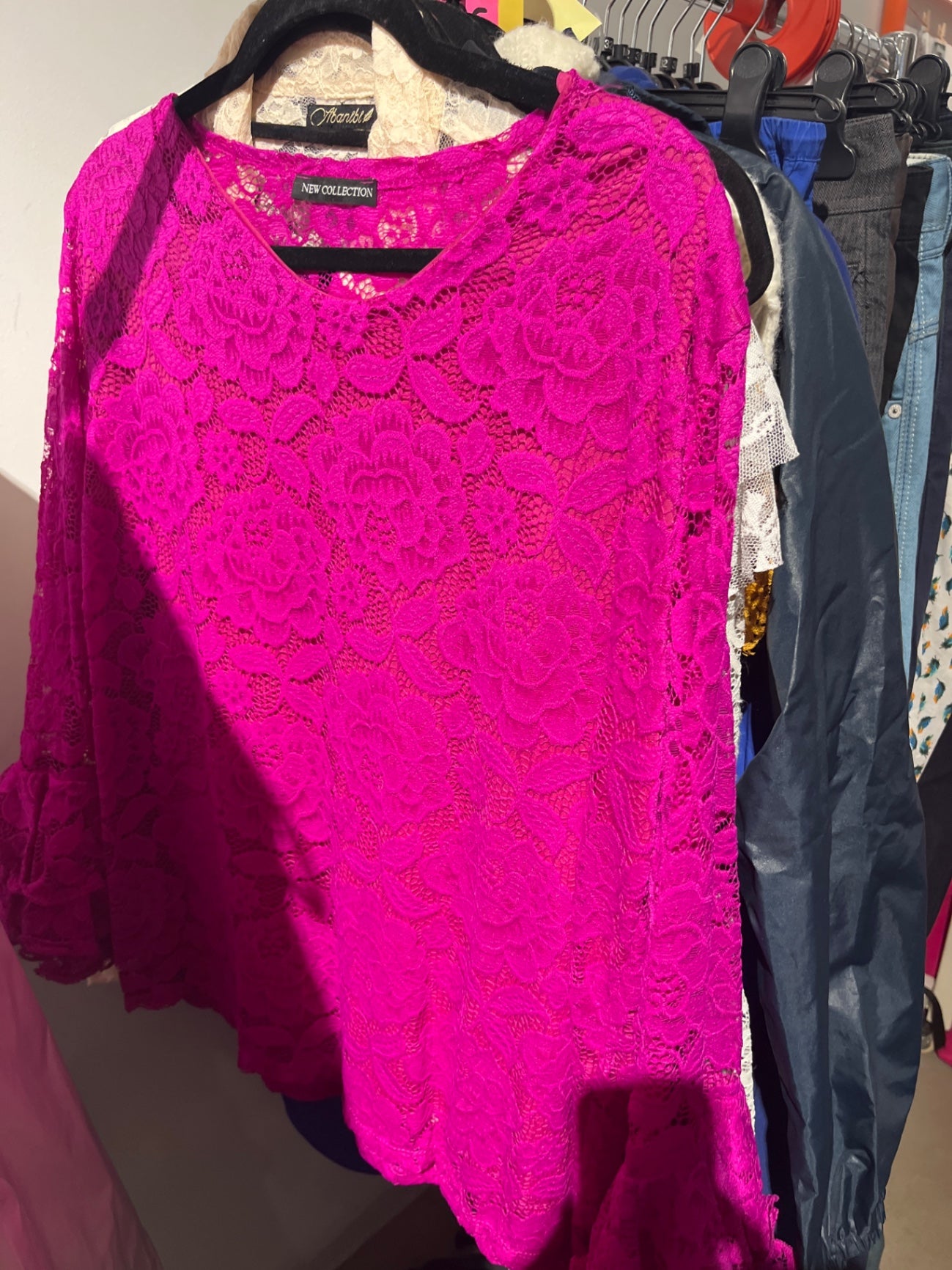 New Collection Spitzenshirt Pink : XL