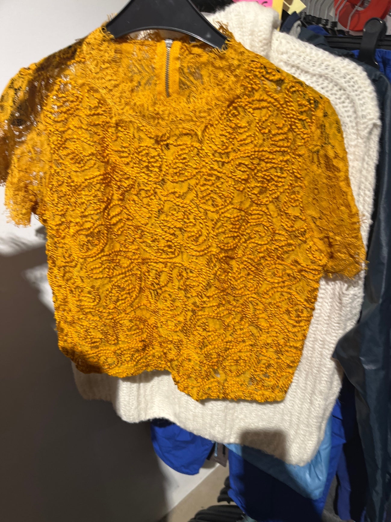 Spitzenshirt Gelb Gr.: S