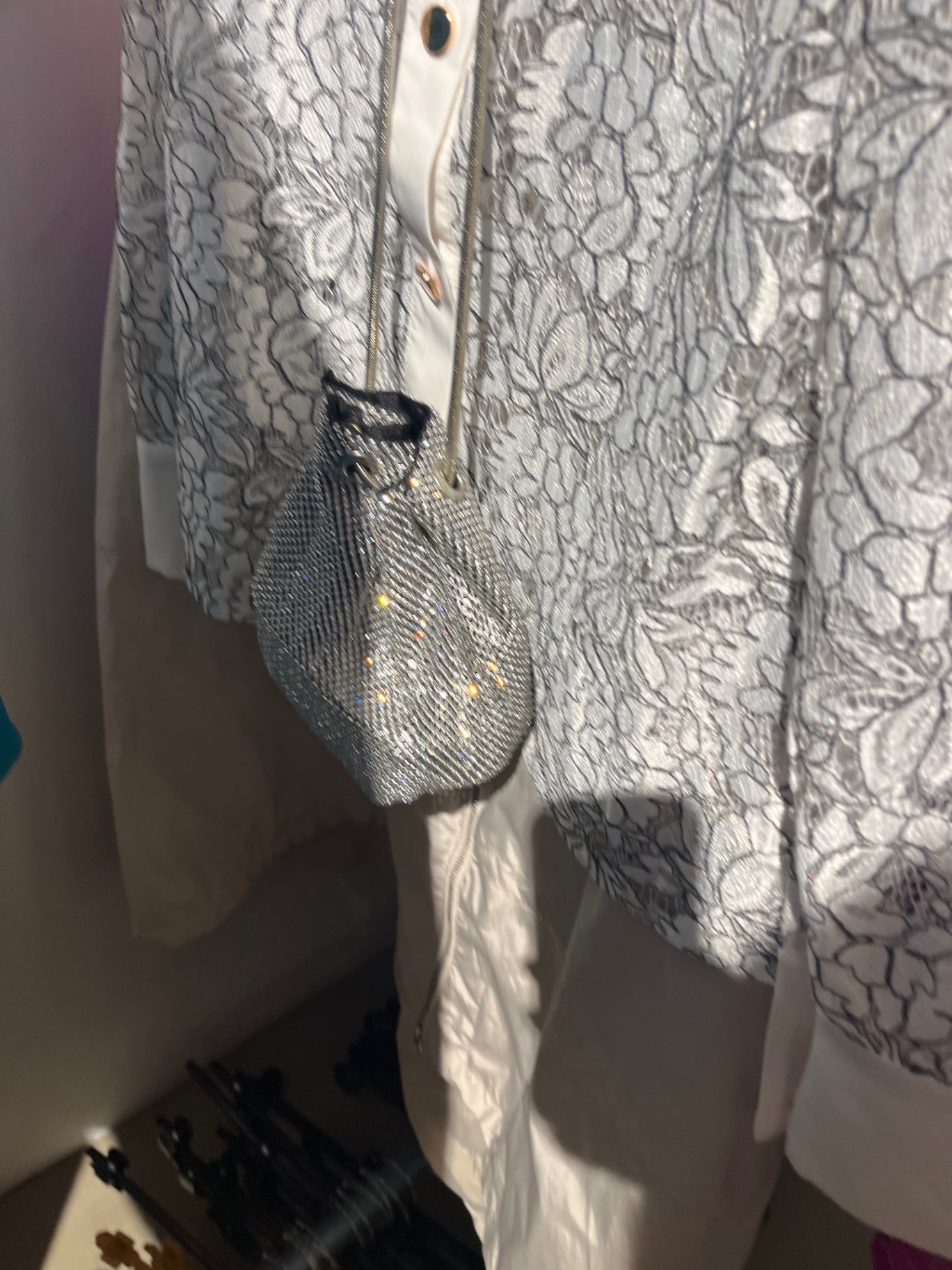 Glitzertasche Silber