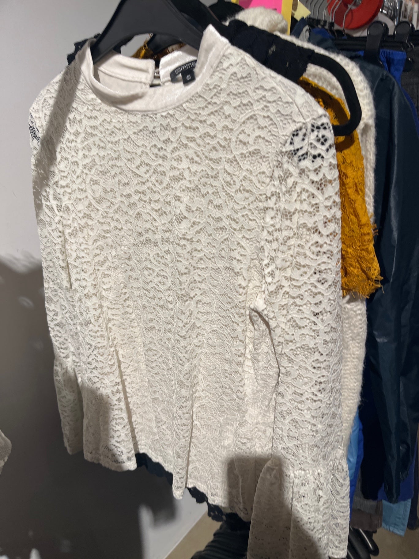 Comma Spitzenshirt Creme Gr.: L