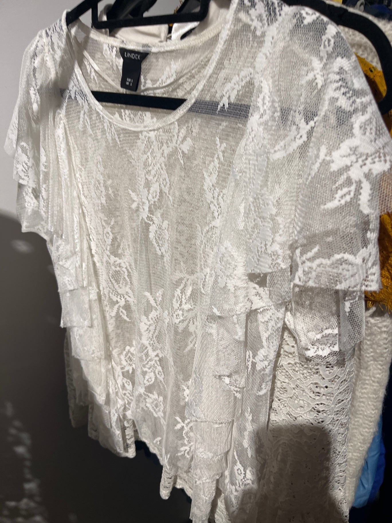 Lindex Spitzenshirt Weiß Gr.: S