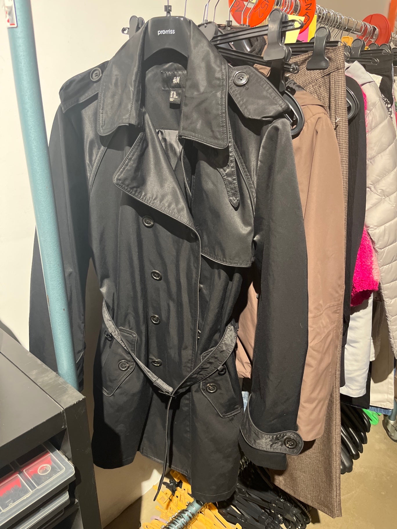 H&M Trenchcoat Schwarz Gr.: 48