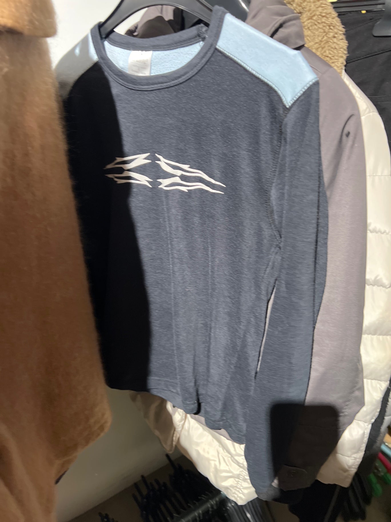 Crane Langarmshirt Grau Gr.: S