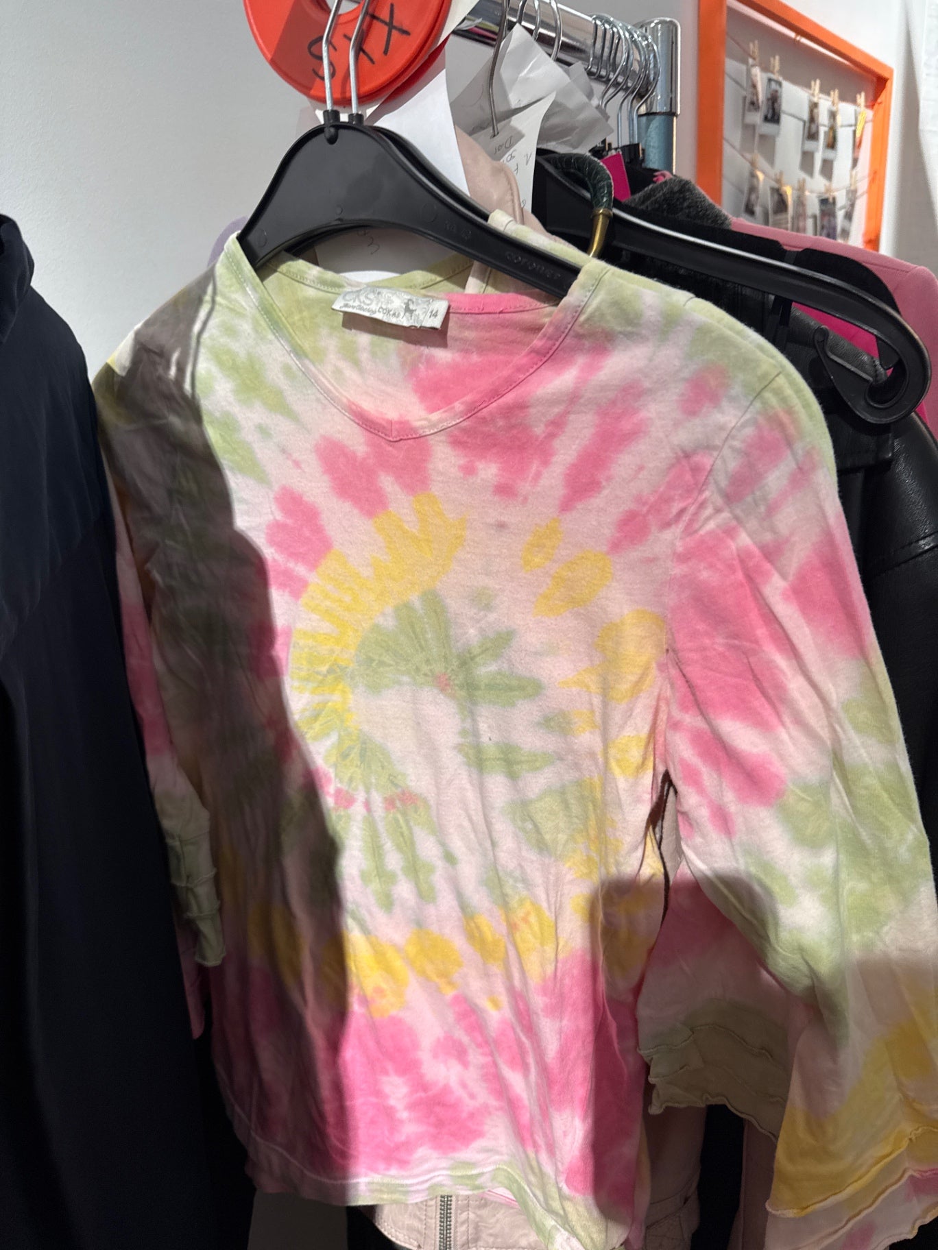 Top Batik Pink, Gelb, Grün, Weiß Gr.: 176