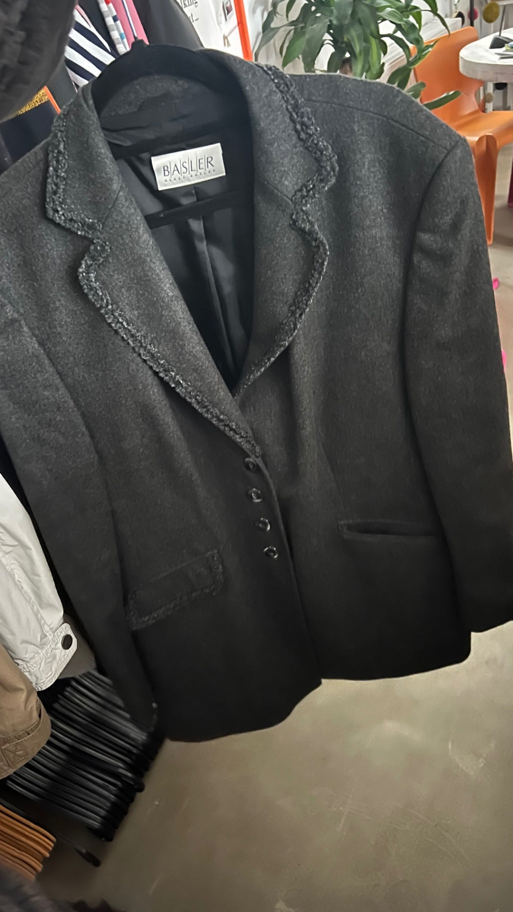 BASLER Long Blazer Schurwolle Grau Gr.: 46