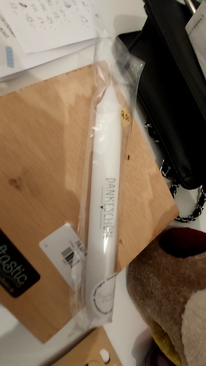TischGlück Kerze Weiß