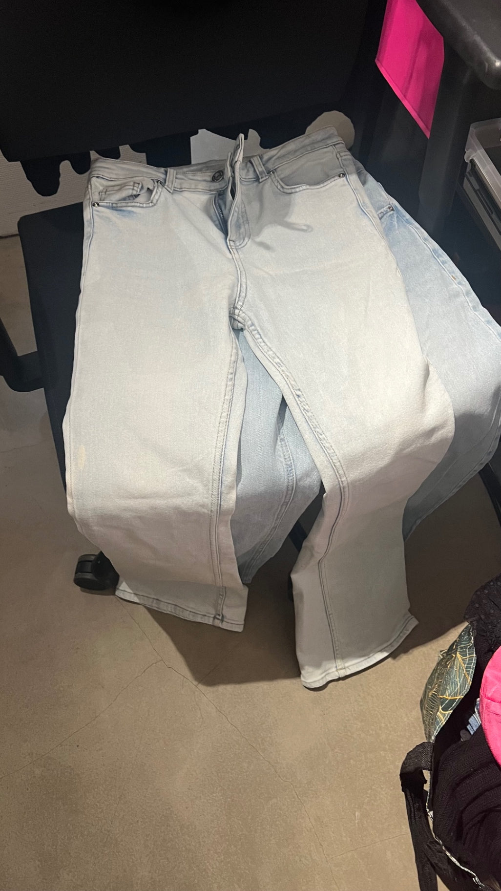 Jeans Schlaghose Hellgrau Gr.: S