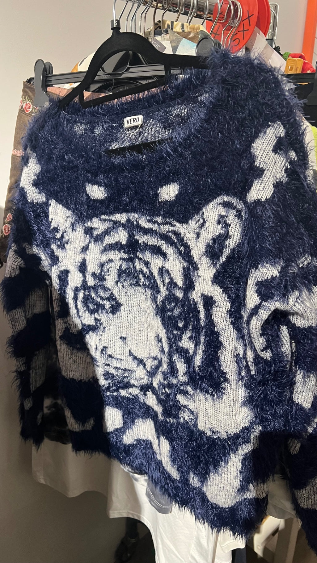 VERO Pullover Blau und Weiß Gr.: S