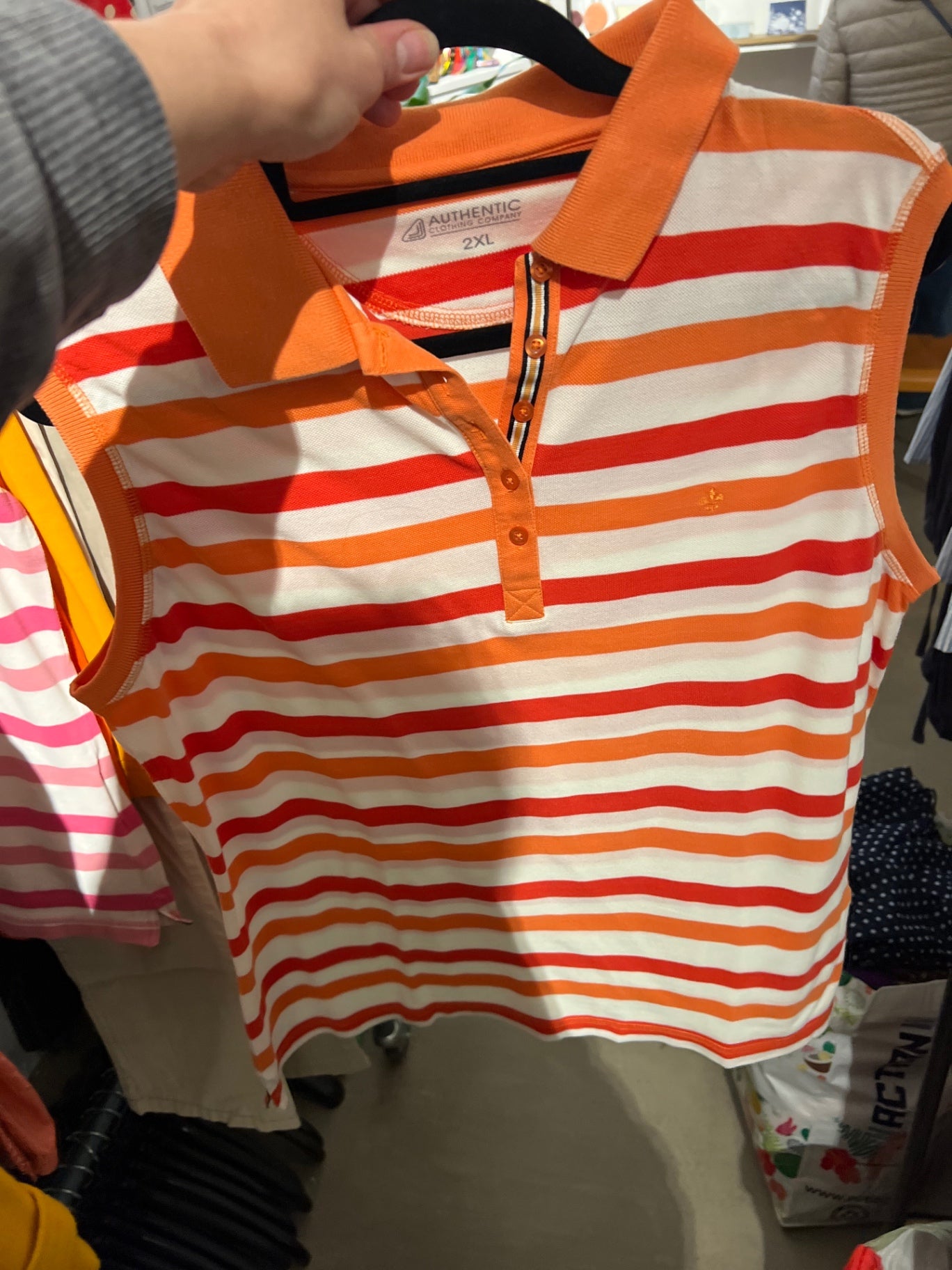 Authentic Clothing Polo Orange, Weiß Gr.: XXL