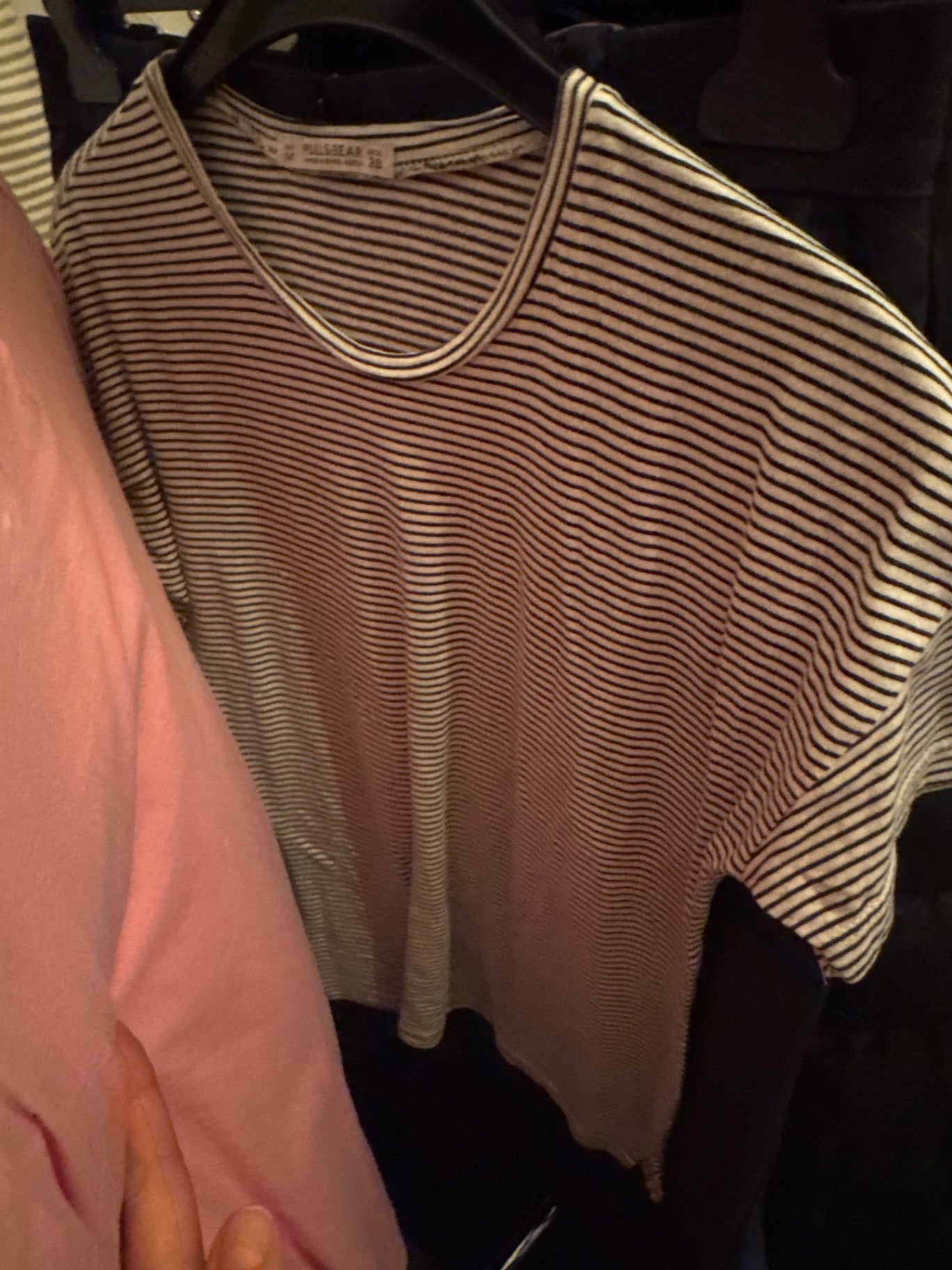 Pull&Bear Top Weiß schwarz Gr.: S/M